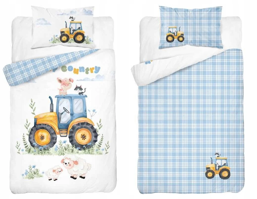 Supreme Style Patalynė 90x120 dziecięca do łóżeczka traktor wieś kotek owieczka