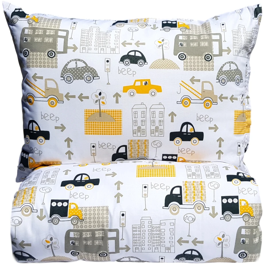 Supreme Style Patalynė auta cars pojazdy samochód balta 120x160 bawełniana dla dziecka