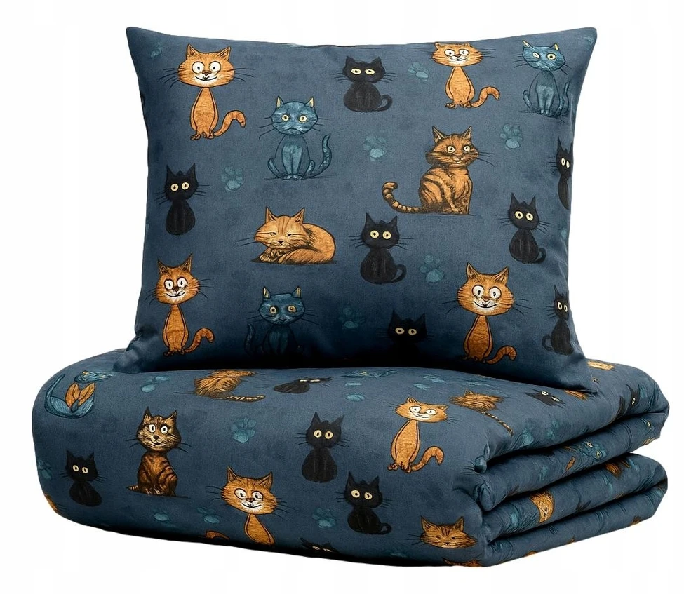 Patalynės komplektas Supreme Style Patalynė CATS MISKITS katės katės 140x200 100% medvilnė PRODUCT PL