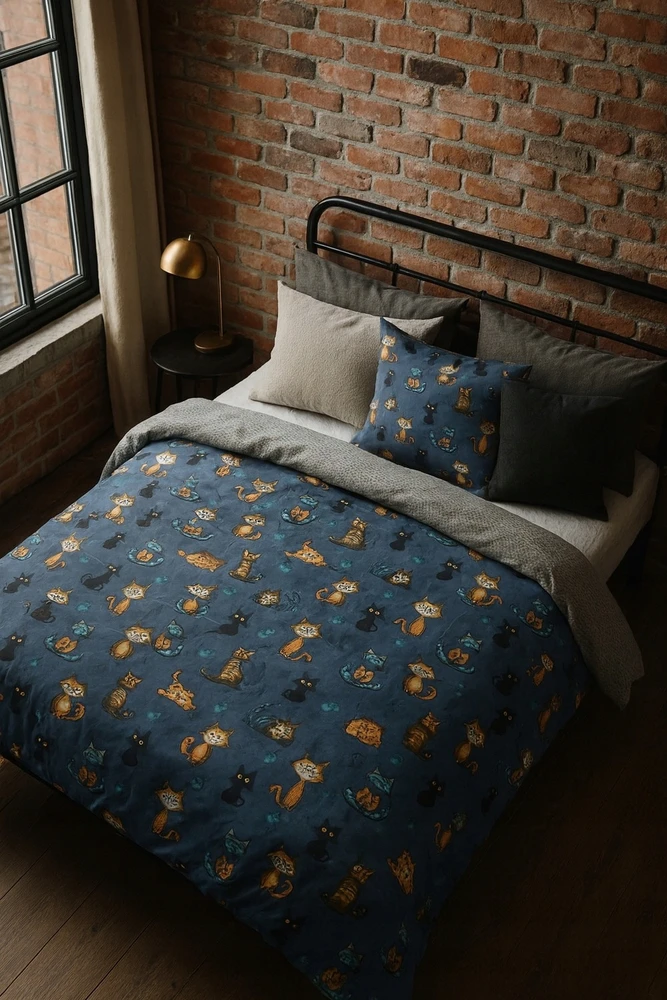 Patalynės komplektas Supreme Style Patalynė CATS MISKITS katės katės 140x200 100% medvilnė PRODUCT PL