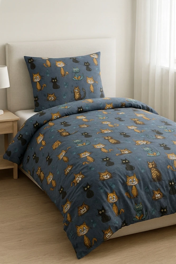 Patalynės komplektas Supreme Style Patalynė CATS MISKITS katės katės 140x200 100% medvilnė PRODUCT PL