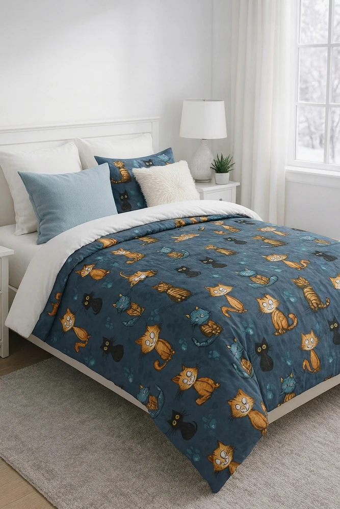 Patalynės komplektas Supreme Style Patalynė CATS MISKITS katės katės 140x200 100% medvilnė PRODUCT PL