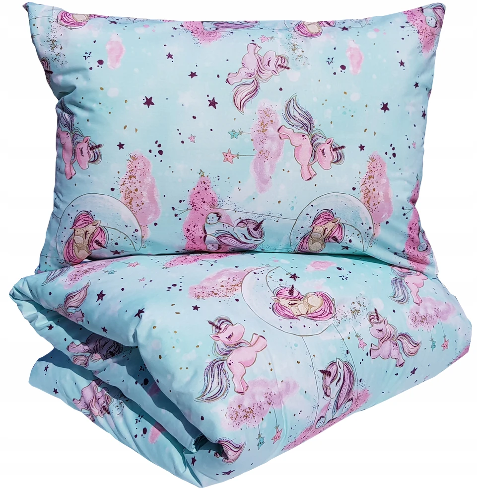 Supreme Style Patalynė jednorożec konik kucyk pony miętowa 160x200 bawełniana dla dziecka