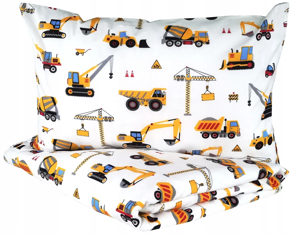 Supreme Style Patalynė koparka dźwig pojazdy 100x135 bawełniana niemowlęca do przedszkola