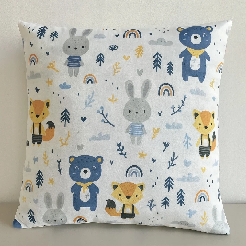 Supreme Style Užvalkalas 40x40 dziecięca zwierzątka leśne bawełniana