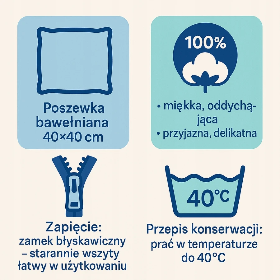 Supreme Style Užvalkalas 40x40 dziecięca zwierzątka leśne bawełniana