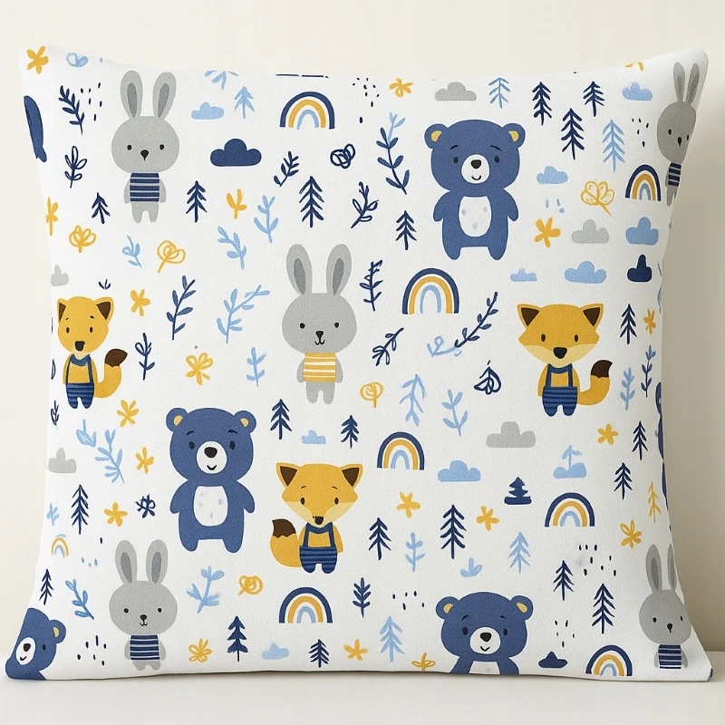 Supreme Style Užvalkalas 40x40 dziecięca zwierzątka leśne bawełniana