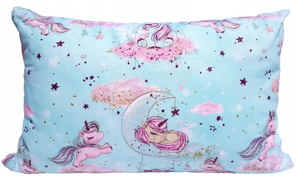 Supreme Style Užvalkalas dziecięca jednorożec miętowa 50x70 konie pony kucyk bawełniana