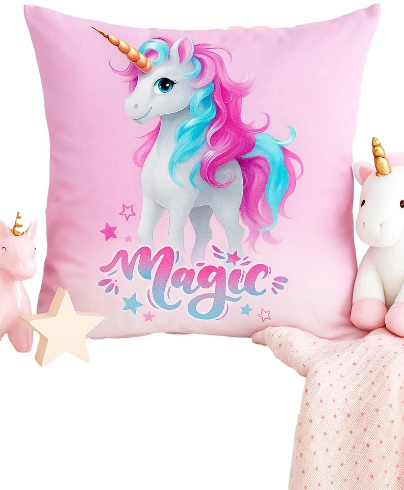 Supreme Style Užvalkalas Unicorn 40x40 jednorożec rožinė magic dla dziecka