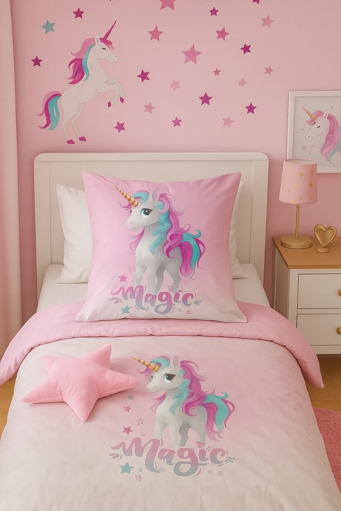 Supreme Style Užvalkalas Unicorn 40x40 jednorożec rožinė magic dla dziecka