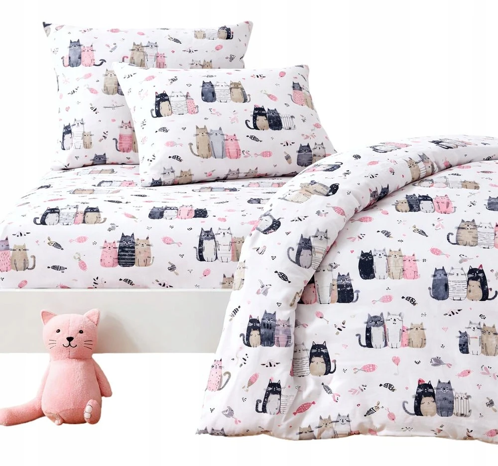 Supreme Style Vaikiškos patalynės komplektas 100x135 cm su katytėmis