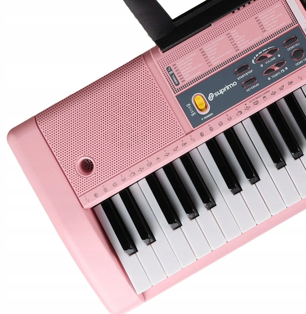 Suprimo DIDELĖ KLAVIATŪRA ORGANINIS PIANO 61 KLAVIŠAS APŠVIETANTI LED KLAVIŠAI ROŽINIAI