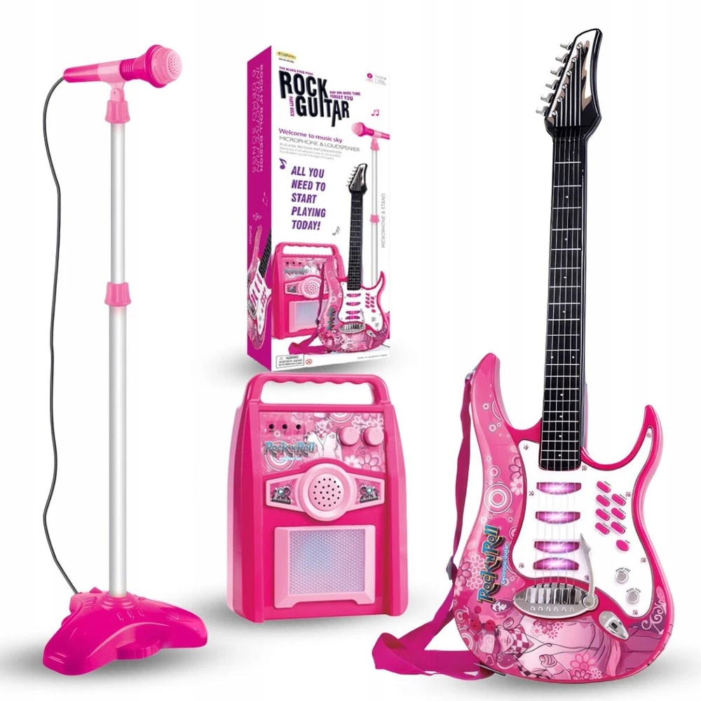 Suprimo Didelis muzikos rinkinys Elektrinės gitaros stiprintuvas viryklės stovas + mikrofonas