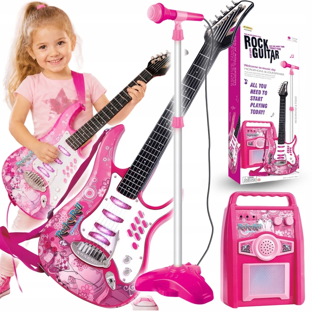 Suprimo Didelis muzikos rinkinys Elektrinės gitaros stiprintuvas viryklės stovas + mikrofonas