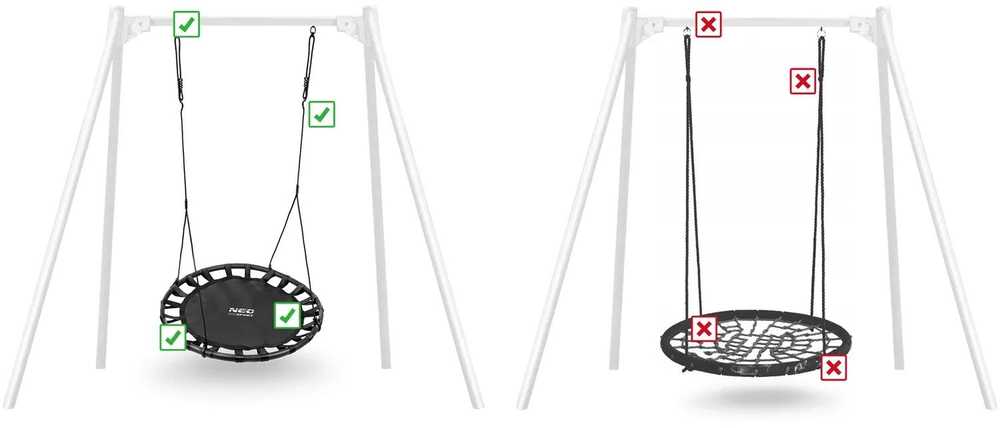 Neo-Sport Sūpynės gandro lizdui SWINGO XXL 120 cm juodos