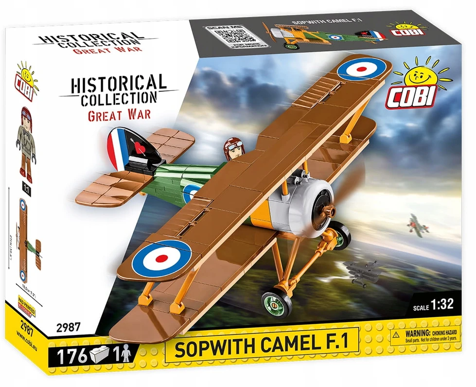 Surenkamas modelis Sopwith F.1 Camel Cobi, 2987, 176 d.