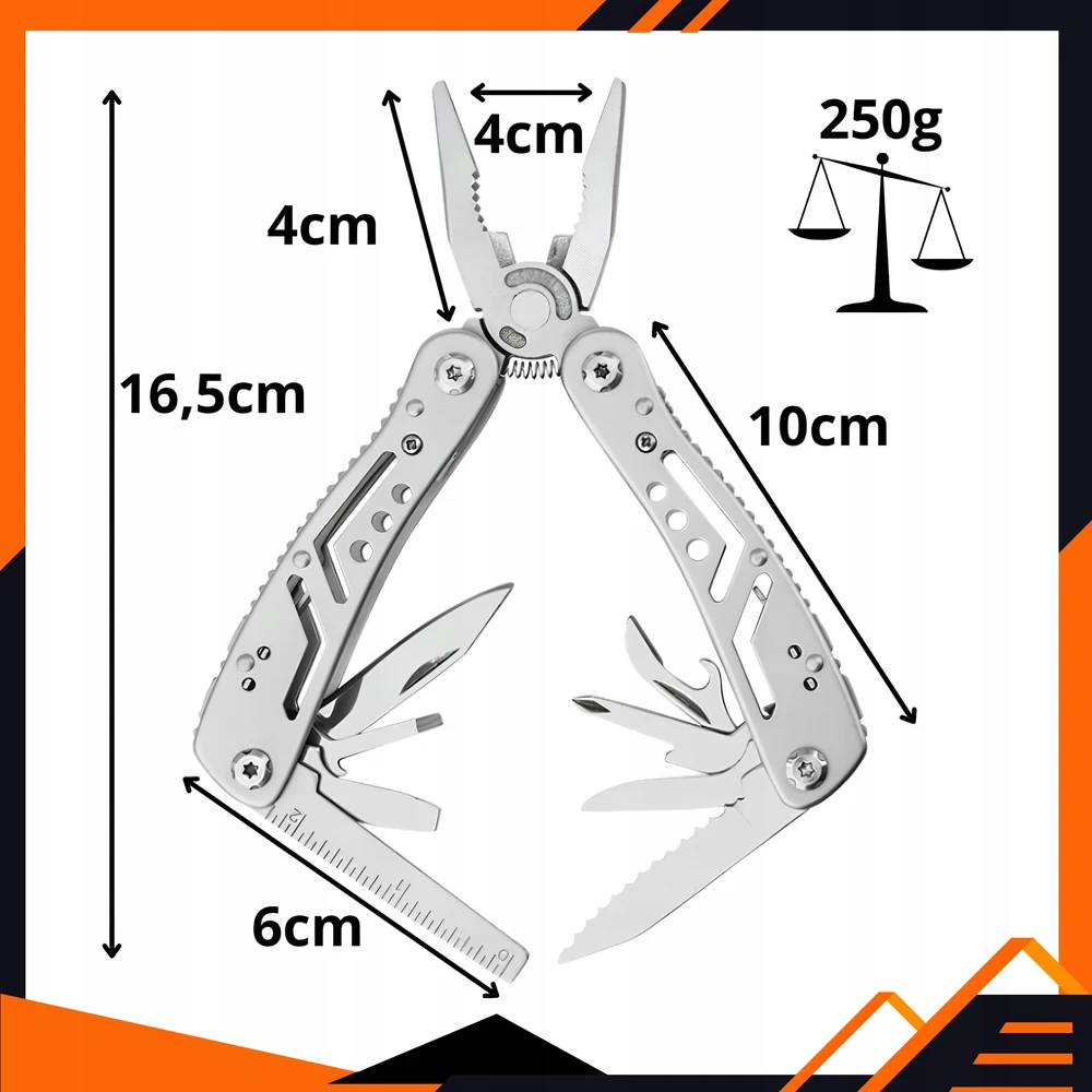 SURVIVAL MULTITOOL DAUGIAFUNKCINIAI ĮRANKIAI 24 viename ĮRANKIŲ RINKINYS SU DĖŽU