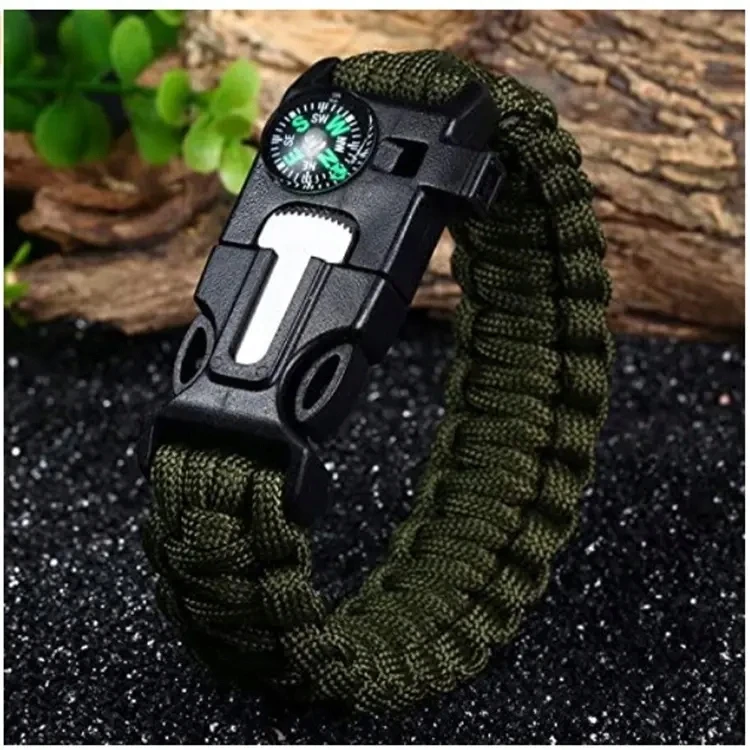 SURVIVAL PARACORD BAND BAND BRACELET Military 5in1 Bushcraft Firestarter