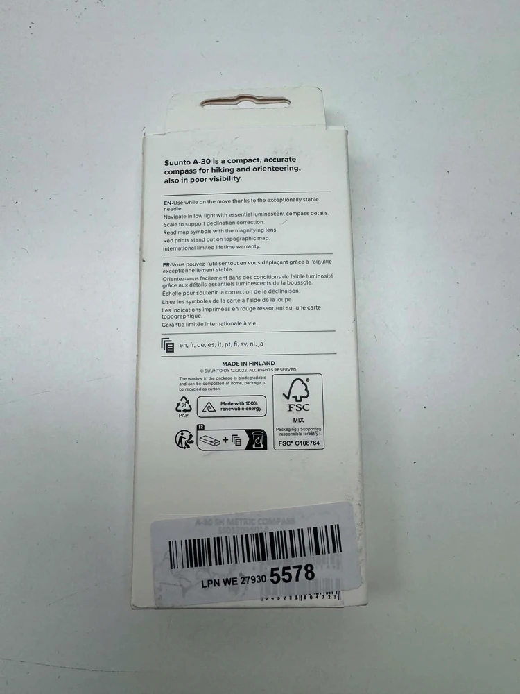 Suunto Compass A-30 SH, Pietų pusrutulis, metrinė skalė, SS012095014, Whi