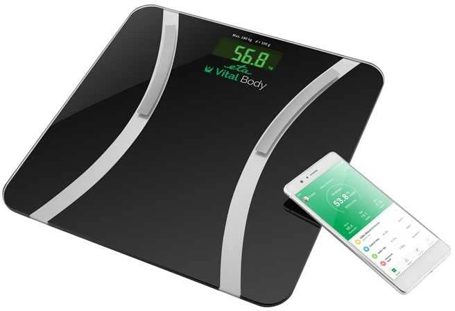 Svarstyklės ETA | Vital Body Asmeninė skalė | ETA678090000 | Kūno analizatorius | Didžiausias svoris (keliamoji galia) 180 kg | Tikslumas 100 g | Kūno masės indekso (KMI) matavimas | Juodas