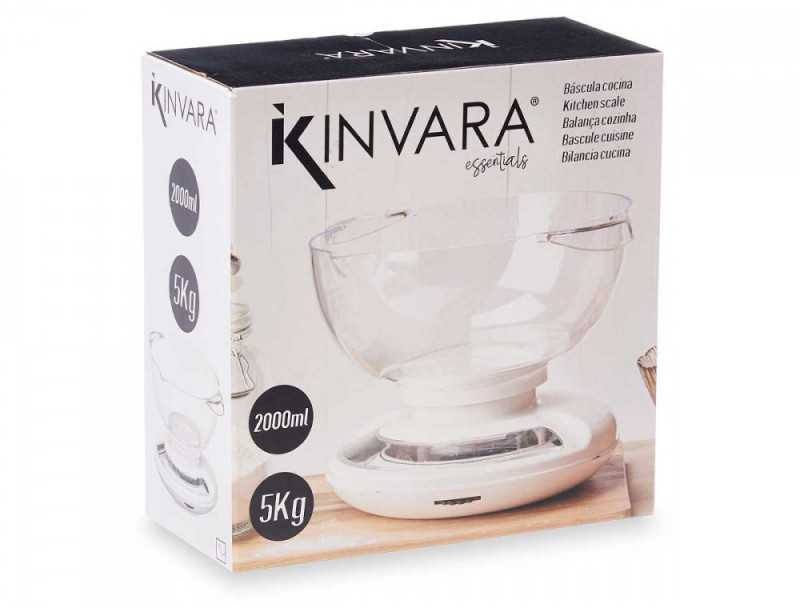 Virtuvinės svarstyklės Svarstyklės virtuvinės su indu 5kg 2 l (mix) Kinvara 76595