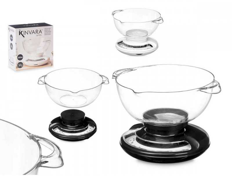 Virtuvinės svarstyklės Svarstyklės virtuvinės su indu 5kg 2 l (mix) Kinvara 76595