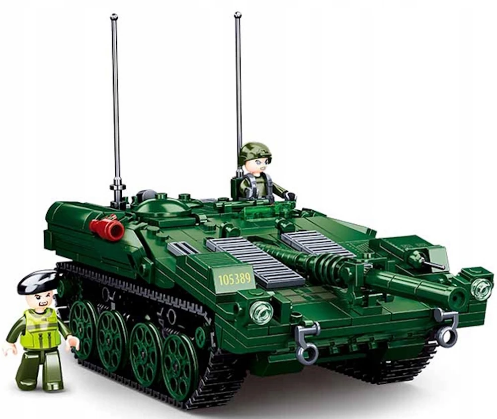 Švedijos tankas Strv 103 Klocki Sluban 692 el Model Bricks Army M38-B1010