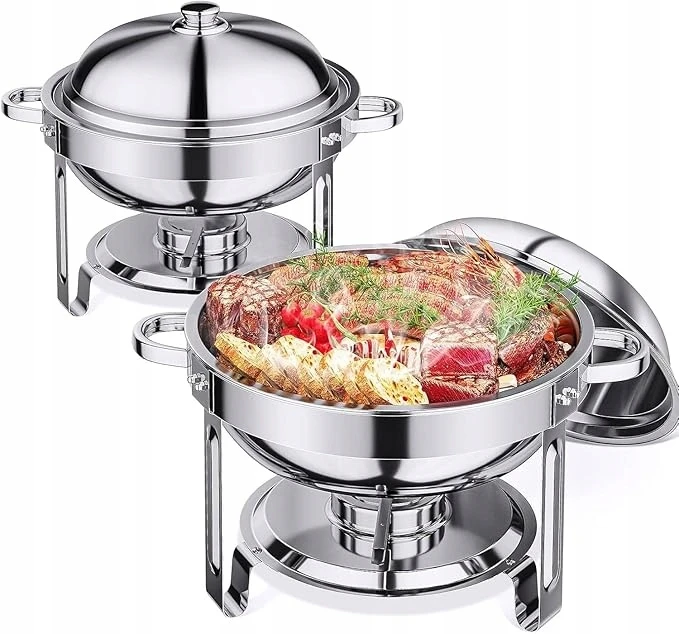 Švediškas stalas indams šildyti 6 l apvalus bain marie maisto šildytuvas