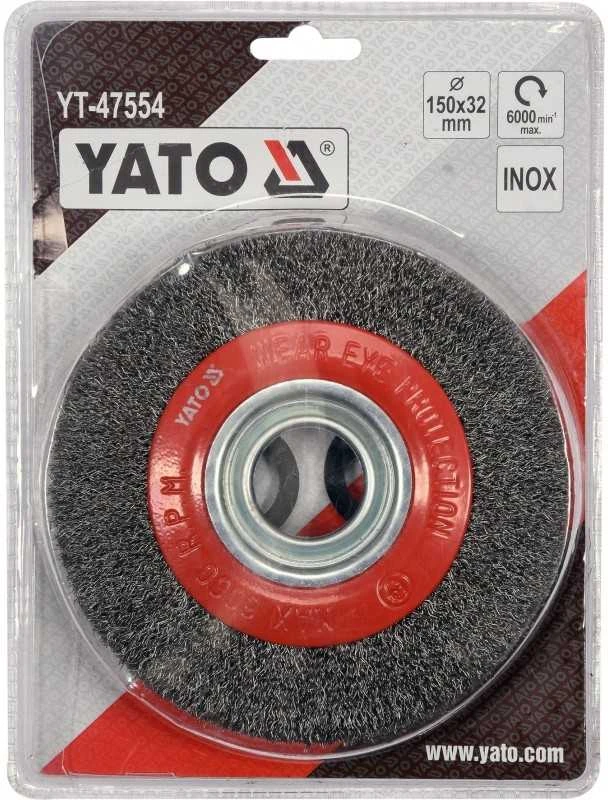 YATO SZCZOTKA TARCZOWA 150x32mm INOX