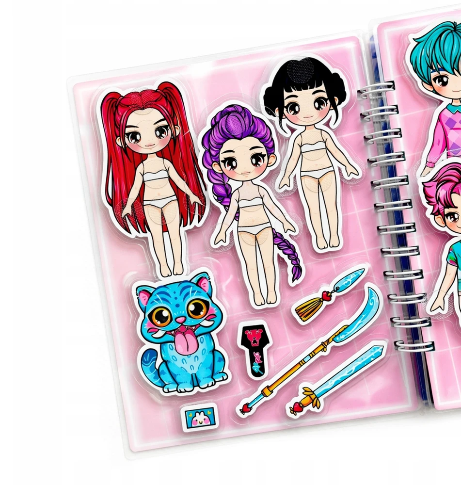 Šventinė dovana kelionės smagi K-pop edukacinė Velcro knyga