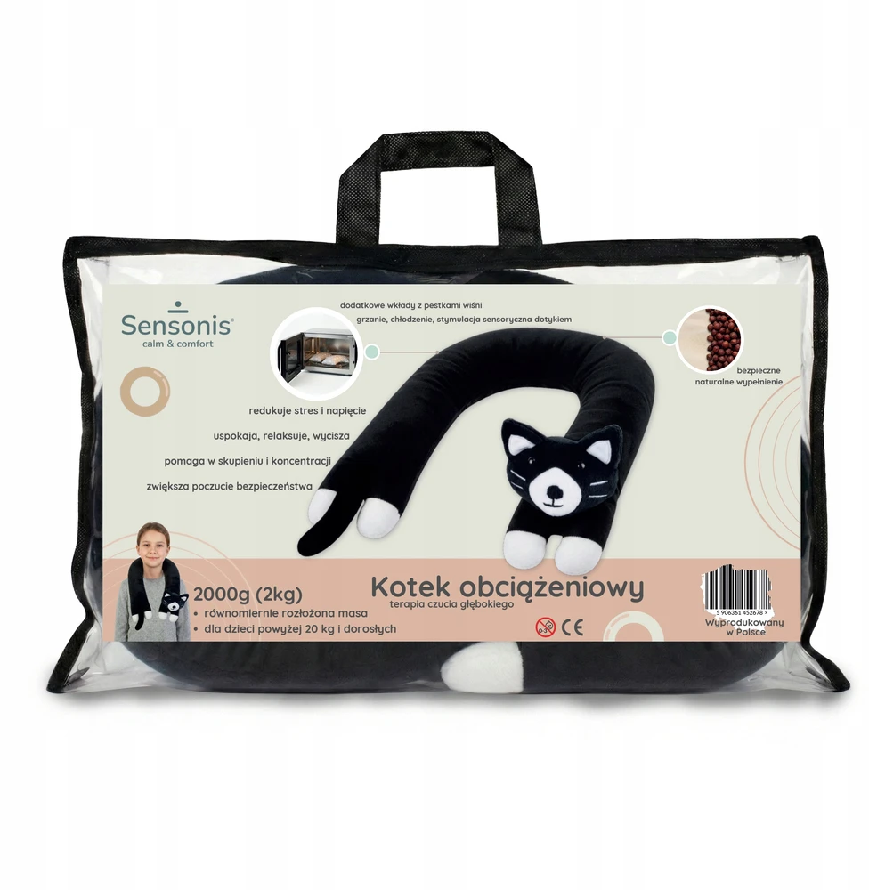 Svertinis pliušinis katinas Sensonis juodas 2kg