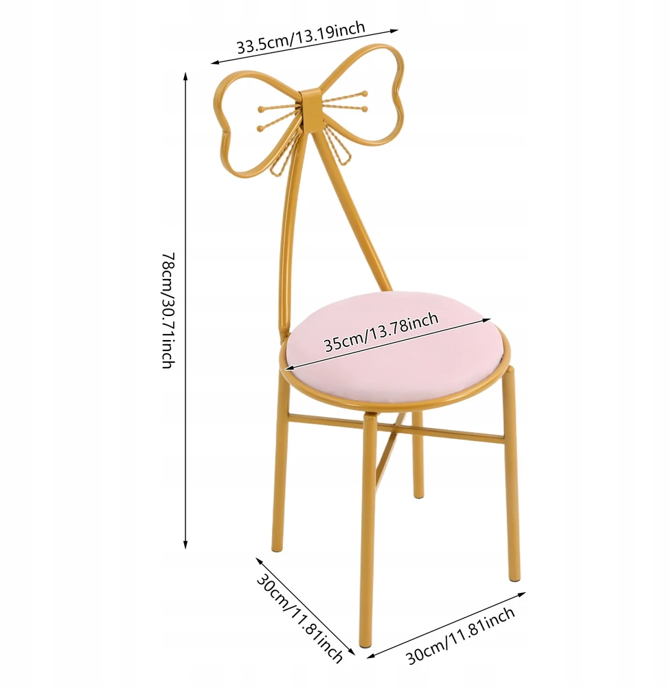 ŠVIESI ROŽINĖ TUALETINĖ KĖDĖ BUTTERFLY SU NUGARA