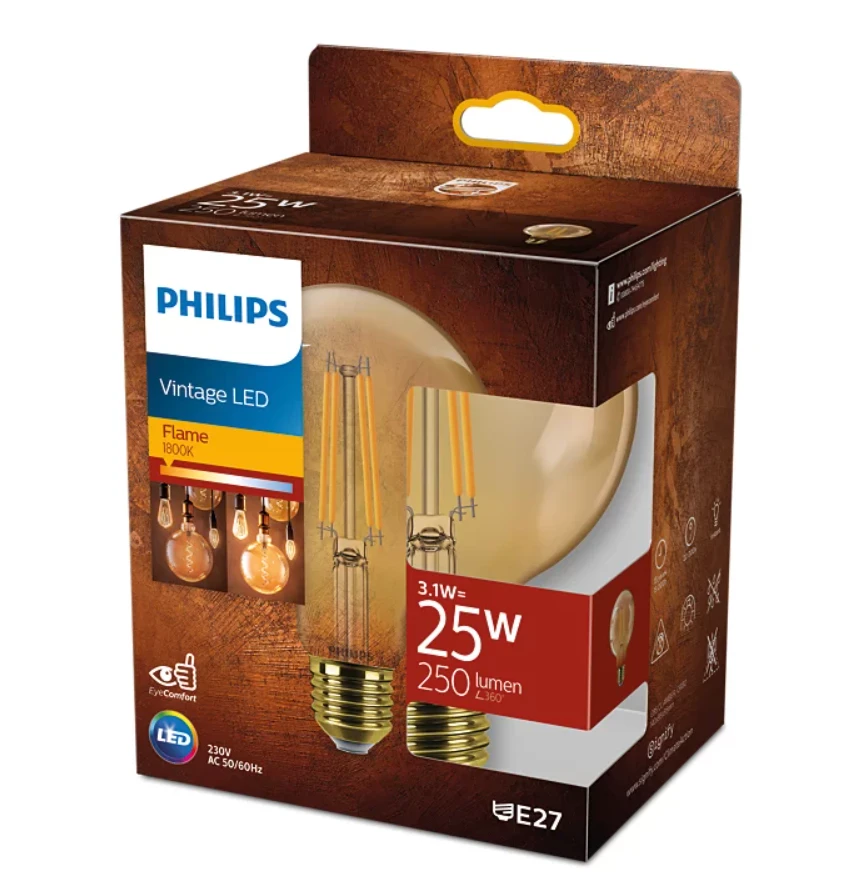 LED lemputė PHILIPS, G93, E27, 6 W, 806 lm, 2700 K
