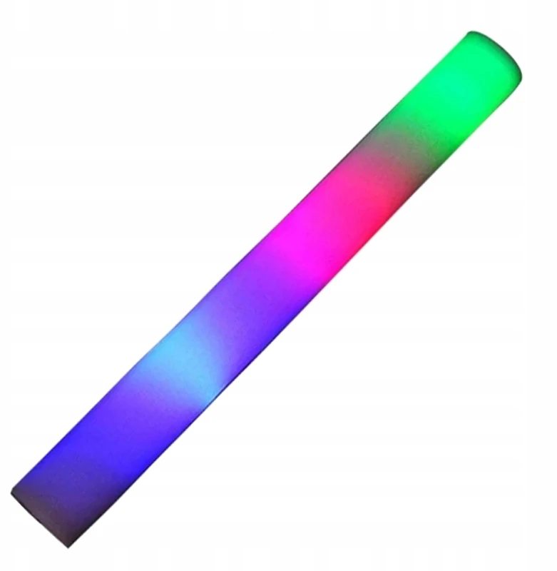 Šviesos kardas LED iš putplasčio, įvairiaspalvis, 47 cm, 10 vnt, 3 režimai