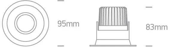 7W LED įleidžiamas pakreipiamas šviestuvas, baltas, 3000K, 11107FD/W/W