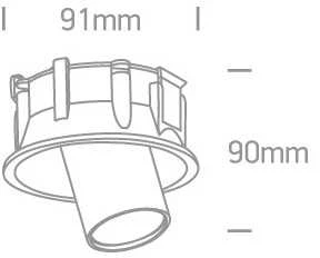 6,5W LED įleidžiamas pakreipiamas šviestuvas, baltas, 3000K, 11107C/W/W