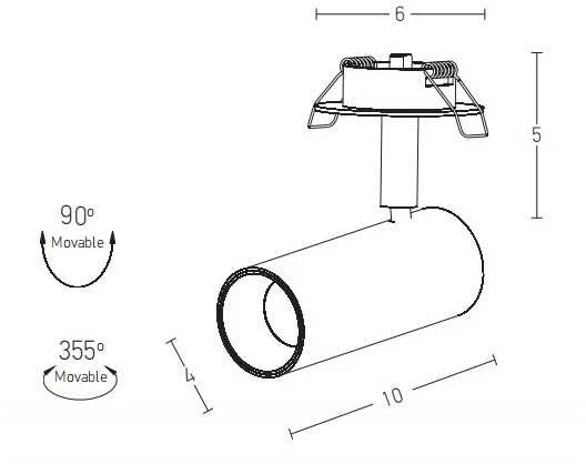 7W LED įleidžiamas šviestuvas, baltas, 3000K, 180015