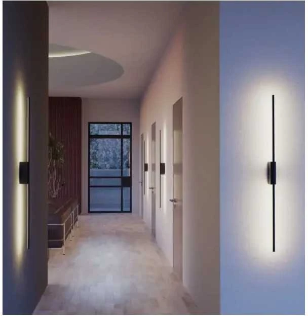 24W LED sieninis šviestuvas STICK, juodas, 3000K, dimeriuojamas sensoriumi, 01-2791