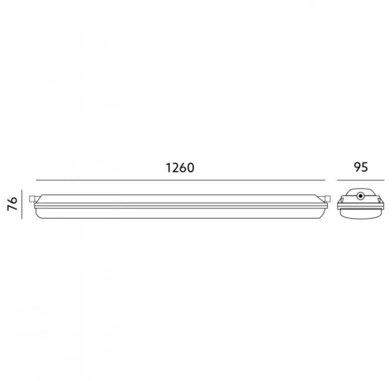 Lubinis šviestuvas 40W LED šviestuvas NEXFORCE 1, baltas, 4000K, 126cm