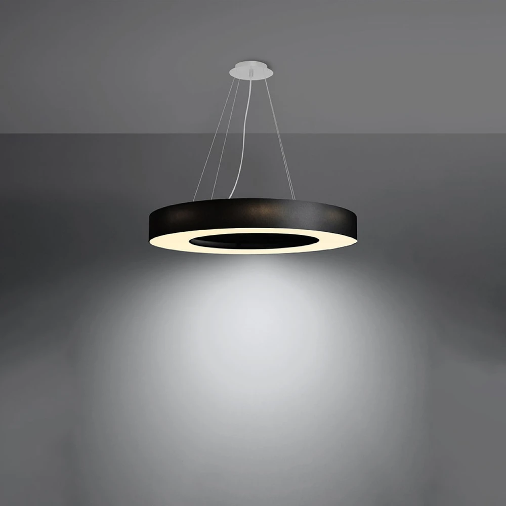 Pakabinamas šviestuvas Sollux Lighting Šviestuvas SATURNO SLIM 70 juodas