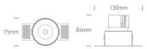 6,5W LED užglaistomas šviestuvas, baltas, 3000/3500/4000K, 10107BT/W/V