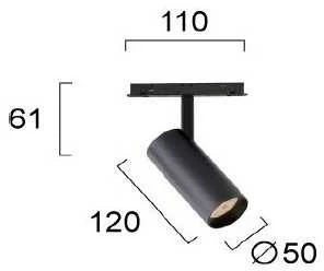 Pakabinamas šviestuvas 10W LED akcentinis šviestuvas į magnetines sistemas VIOKEF MAGNETIC, juodas, 3000/4000/6000K, 4244000S