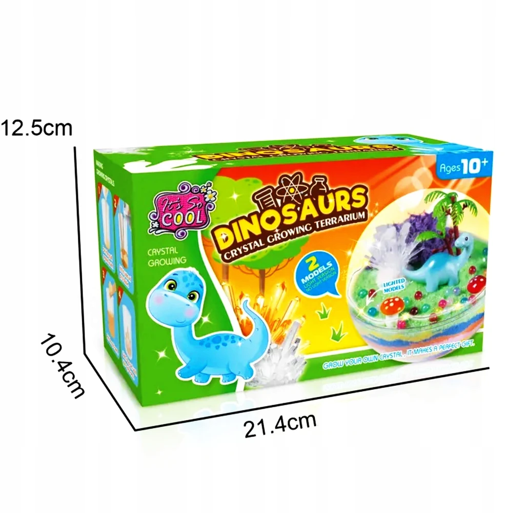 ŠVIETIMO MOKSLO RINKINYS LED KRISTOLŲ DINOZAURŲ VEISIMO DINO TERARIUM DIY DINO