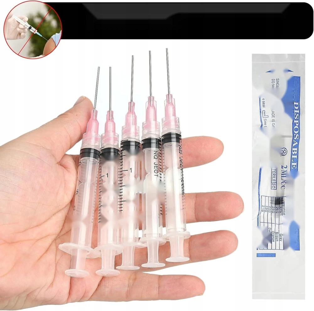 ŠVIRKŠTAI 2ml 20G BUKOS PLASTIKINĖS adatos 10 Vnt.