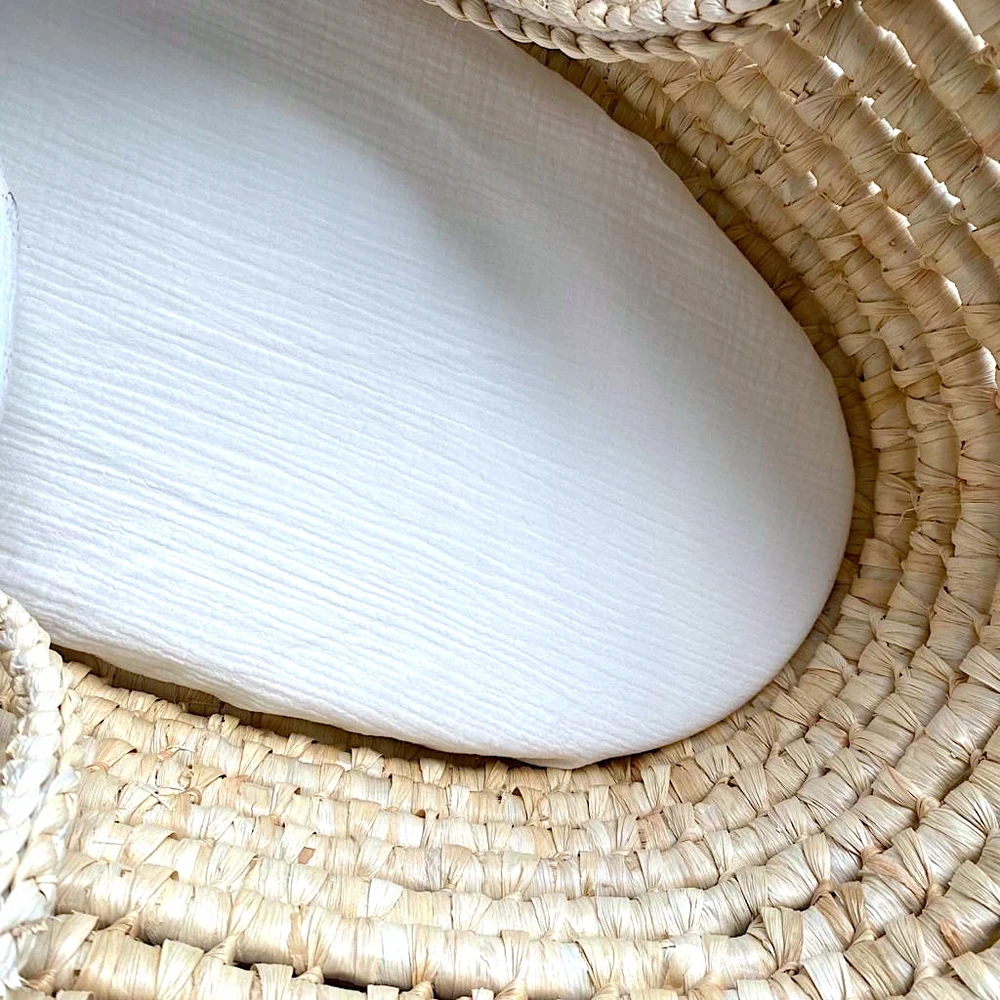 Swan Paklodė vežimėliui ir gondolai, medvilniniai muslininiai lopšiai 40x80cm