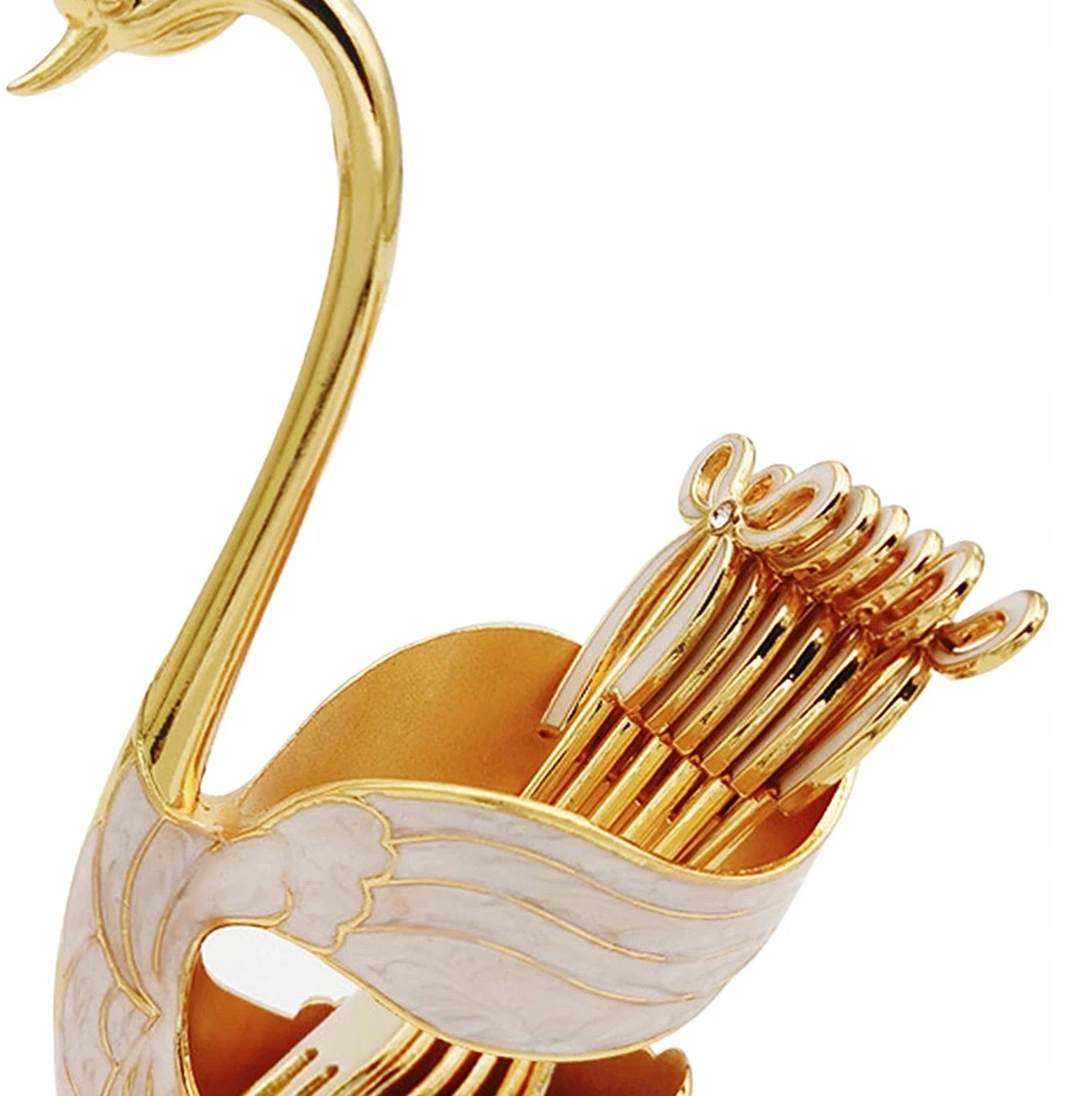 "Swan" stalo reikmenų laikiklis pagrindo laikymo dėžutė "Silverware Caddy Gold" stalo įrankių rinkinys