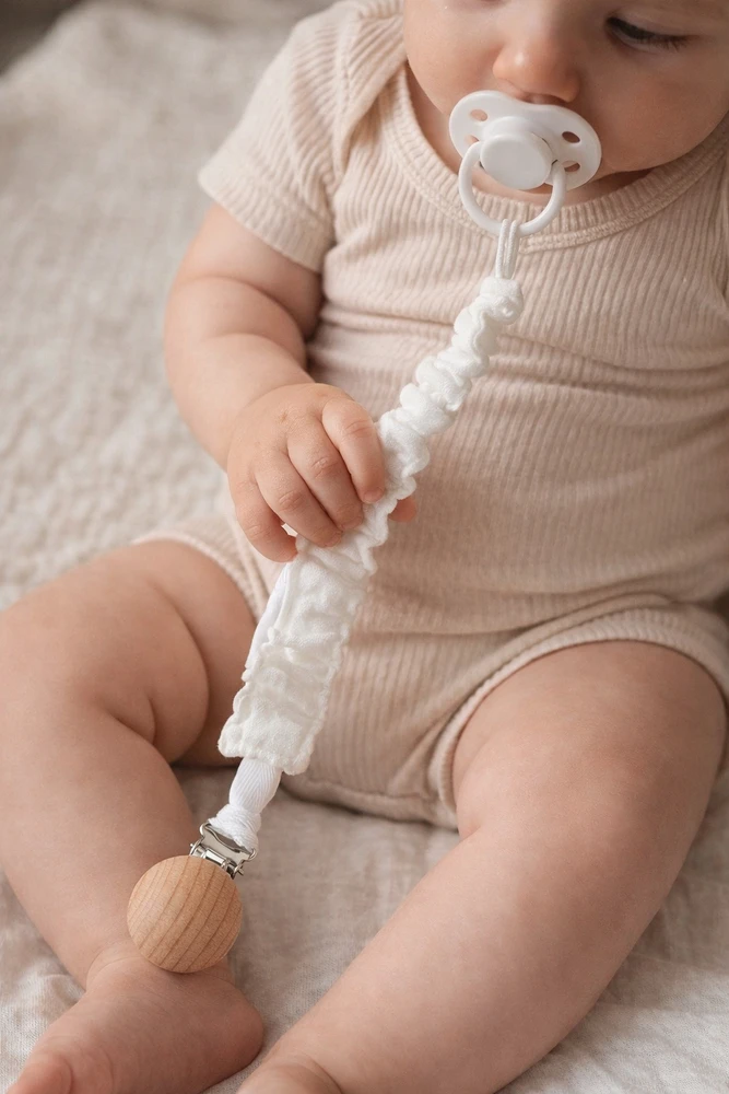 Swanstore Muslin čiulptuko laikiklis kūdikiams 0+, baltas