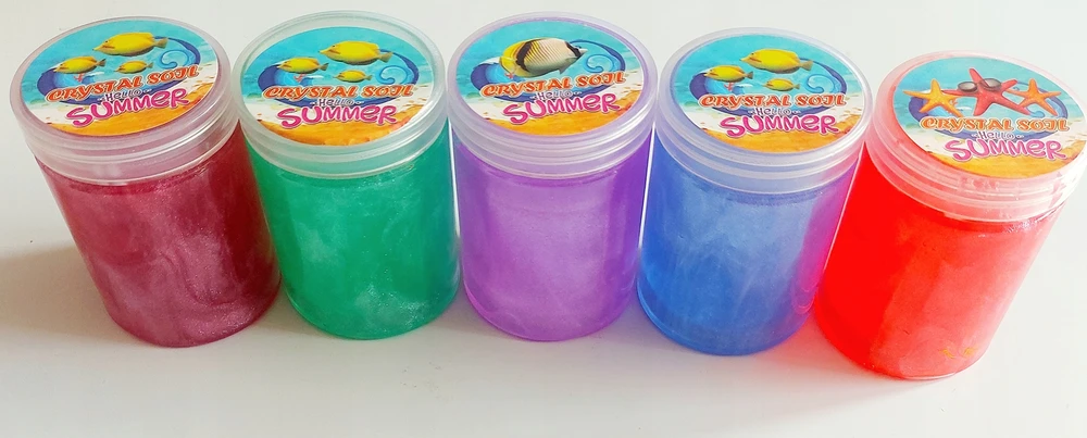 Swede SENSORY MASĖ vaikams SLIME CRYSTAL SOJL blizgis dėžutėje 1 vnt.