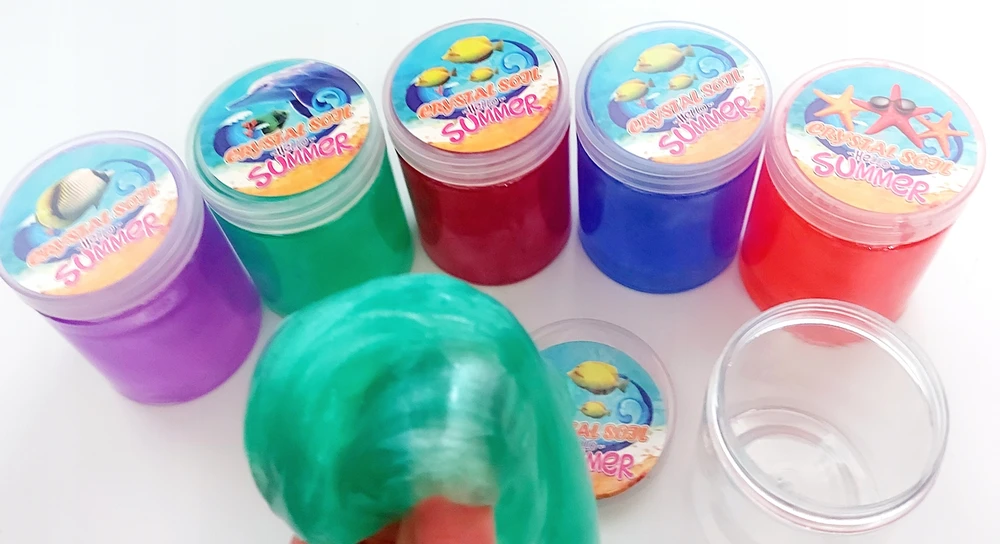 Swede SENSORY MASĖ vaikams SLIME CRYSTAL SOJL blizgis dėžutėje 1 vnt.
