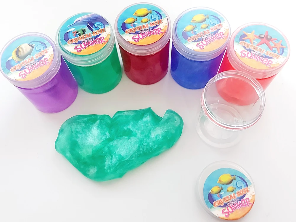 Swede SENSORY MASĖ vaikams SLIME CRYSTAL SOJL blizgis dėžutėje 1 vnt.